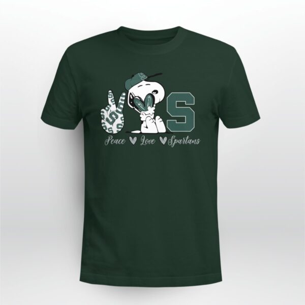 Snoopy Peace Love Michigan State Spartans
