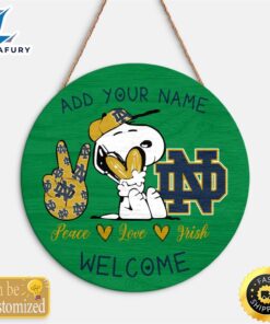 Snoopy Peace Love Notre Dame…