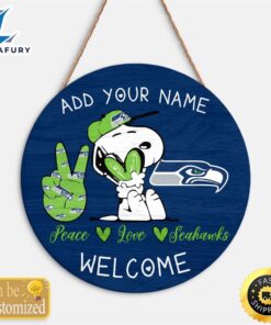 Snoopy Peace Love Seattle Seahawks…