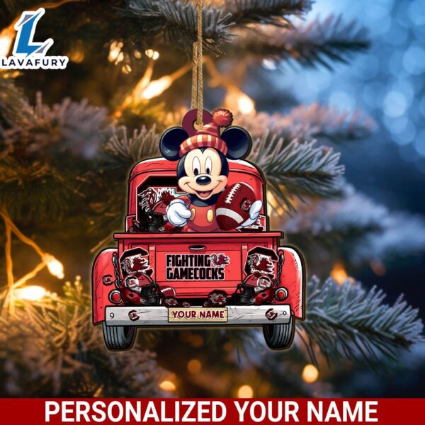 South Carolina Gamecocks Mickey Mouse Ornament Personalized Your Name Sport Home Decor