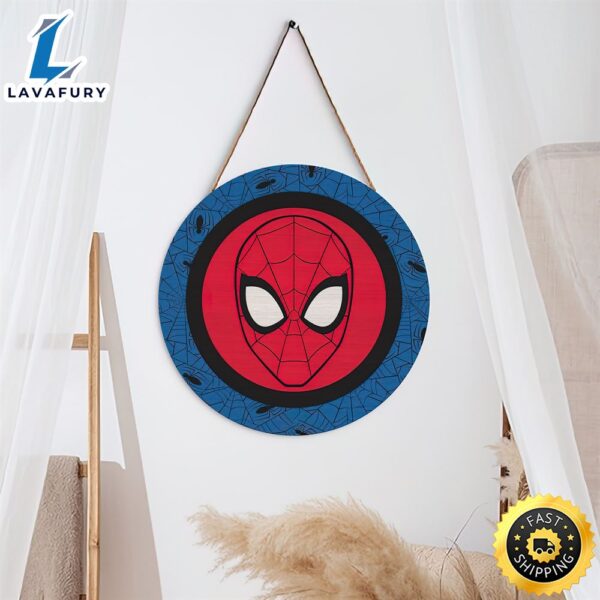 Spider Man Head Logo Classic Round Marvel Christmas Sign