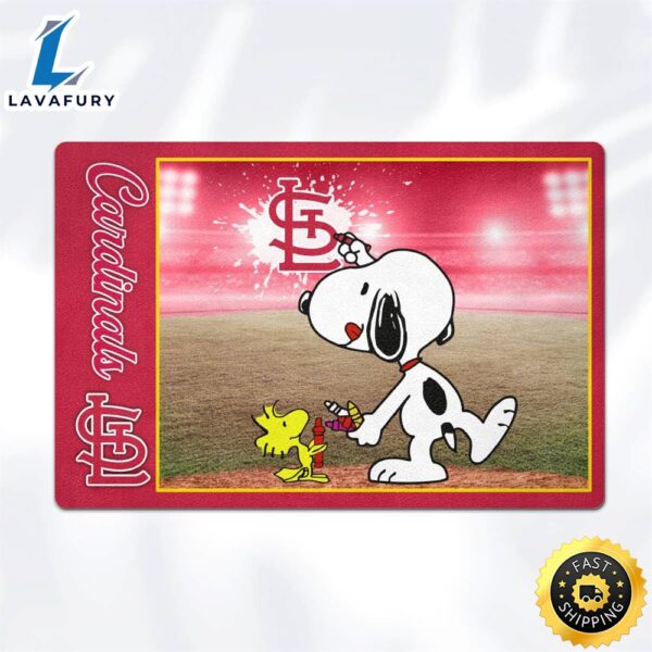 St Louis Cardinals Snoopy Outside Doormat