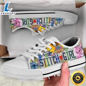 Stitch Girl License Plate Low Top Shoes