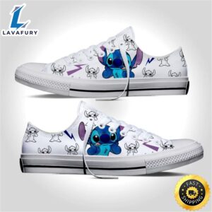 Stitch In Lilo & Stitch Casual Converse Canvas Low Top Shoes