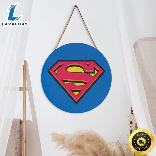 Superman Super Kid Shield Logo Pinback Marvel Christmas Sign