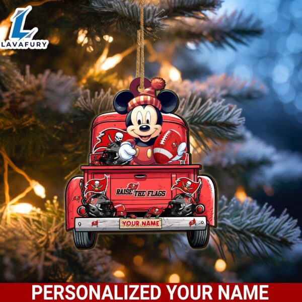 Tampa Bay Buccaneers Mickey Mouse Ornament Personalized Your Name Sport Home Decor