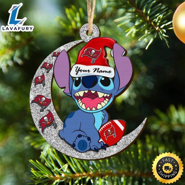 Tampa Bay Buccaneers Stitch Ornament, NFL Christmas And St With Moon Ornament