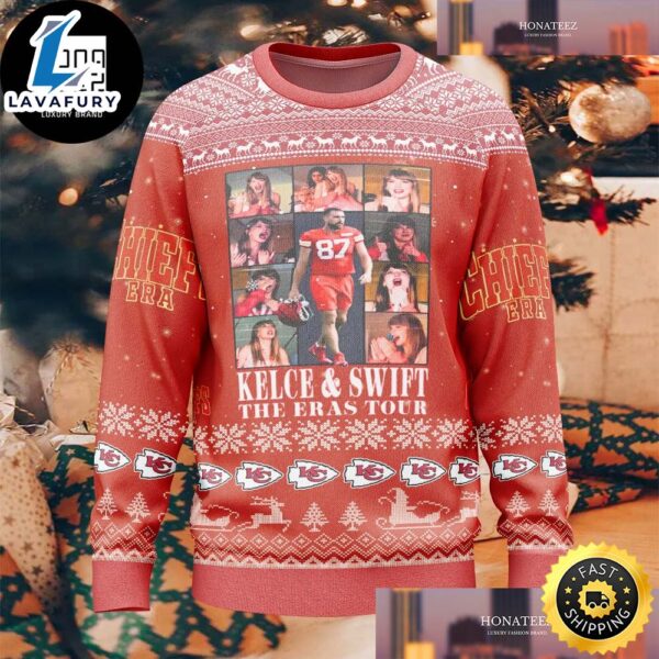 Taylor Swift With Kelce the Kansas City Chiefs The Eras Tour 2023 Ugly Christmas Sweater