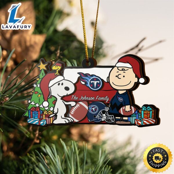 Tennessee Titans Snoopy NFL Sport Ornament Custom Your Family Name