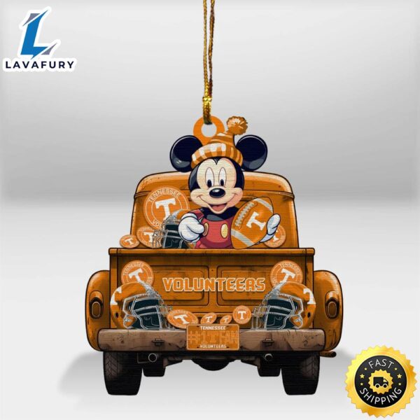 Tennessee Volunteers Mickey Mouse Christmas Wood Ornament