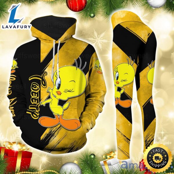 Tweety Custom Name Hoodie And Legging Set Gift For Mom Or Your Girl Friends