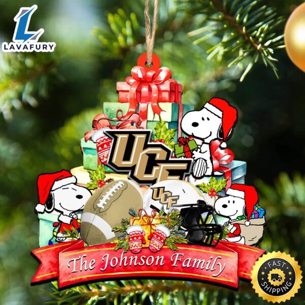 UCF Knights Snoopy Christmas NCAA Ornament Personalized Your Family Name