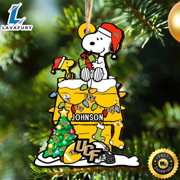 UCF Knights Snoopy Christmas NCAA Ornament Personalized Your Name