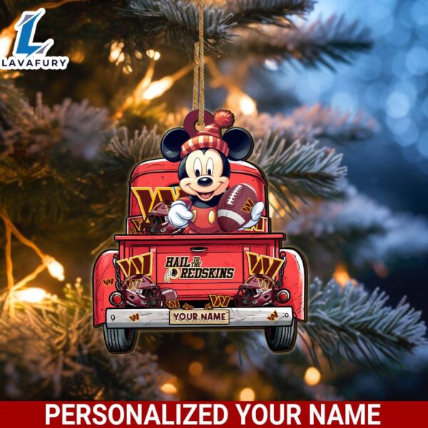 Washington Commanders Mickey Mouse Ornament Personalized Your Name Sport Home Decor