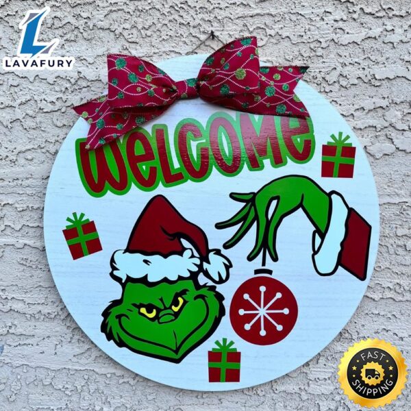 Welcome Xmas Merry Christmas Grinch 2023 Grinch Merry Christmas Sign
