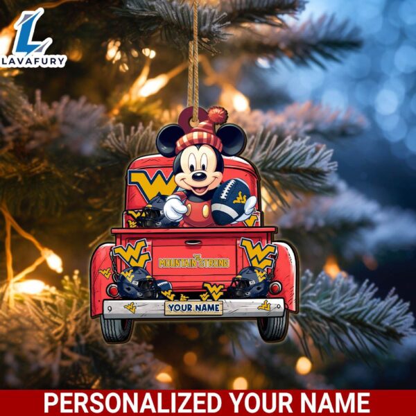 West Virginia Mountaineers Mickey Mouse Ornament Personalized Your Name Sport Home Decor