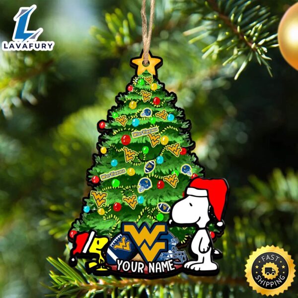 West Virginia Mountaineers Snoopy And NCAA Football Ornament