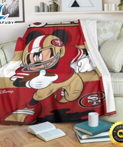 49ers Mickey Fleece Blanket For Football Fans 1