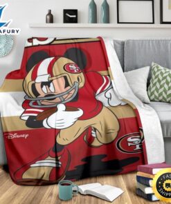 49ers Mickey Fleece Blanket For Football Fans 2