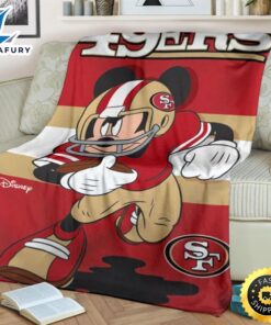 49ers Mickey Fleece Blanket For Football Fans 3