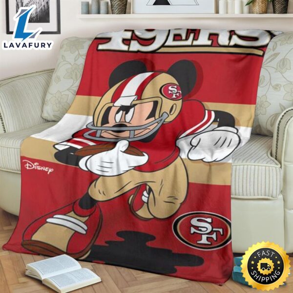 49ers Mickey Fleece Blanket For Football  Fans
