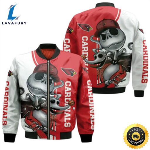 Arizona Cardinals Jack Skellington And Zero Bomber Jacket