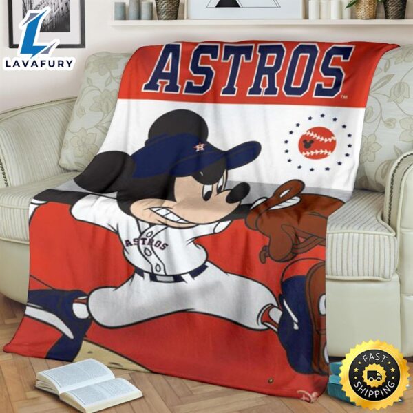 Astros Mickey Fleece Blanket For Baseball  Fans