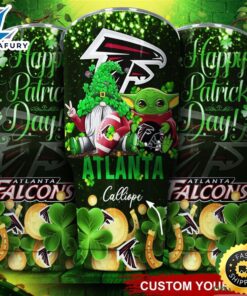 Atlanta Falcons NFL Custom Name Tumbler St Patrick Day Baby Yoda