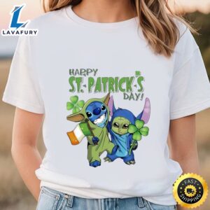 Baby Yoda And Stitch Irish Friends Happy St. Patrick’s Day Shirt