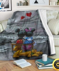 Balloon Mickey And Minnie In Love Fleece Blanket Fans 1