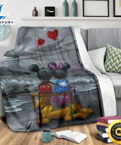 Balloon Mickey And Minnie In Love Fleece Blanket Fans 3