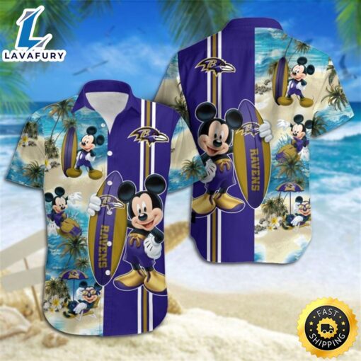 Baltimore Ravens Mickey Mouse Hawaiian Shirt