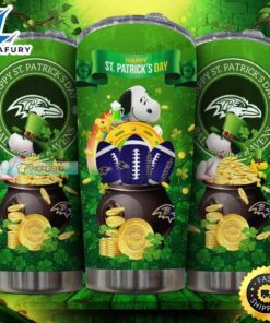 Baltimore Ravens Snoopy Happy St. Patrick’s Day Tumbler