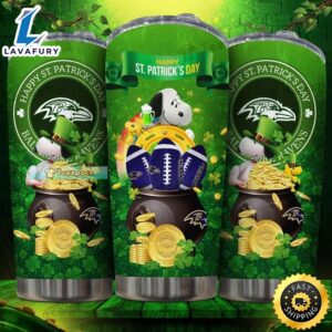 Baltimore Ravens Snoopy Happy St. Patrick’s Day Tumbler