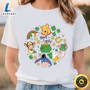 Born Lucky Shirt, Winnie The Pooh Happy St. Patrick’s Day Shirt