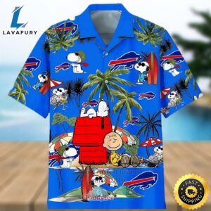 Buffalo Bills Hawaiian Shirt, Snoopy Charlie Brown, Button Down Hawaiian Shirt