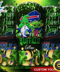 Buffalo Bills NFL Custom Name Tumbler St Patrick Day Baby Yoda