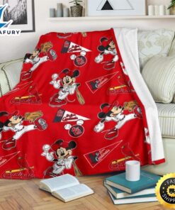 Cardinals Mickey Fleece Blanket For Baseball Fans 1