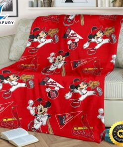 Cardinals Mickey Fleece Blanket For Baseball Fans 2