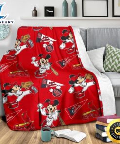 Cardinals Mickey Fleece Blanket For Baseball Fans 3