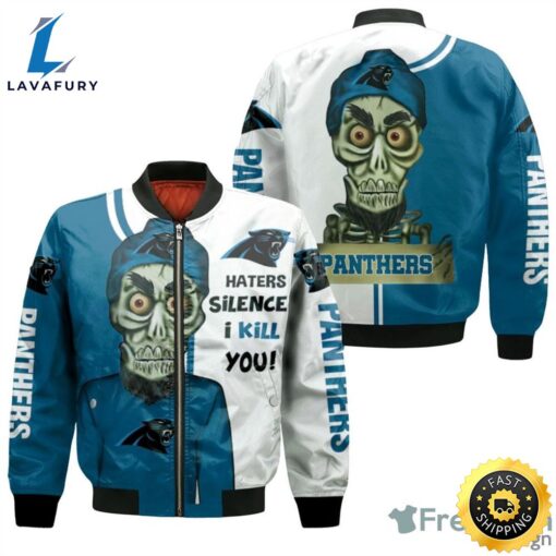 Carolina Panthers Jack Skellington And Zero Bomber Jacket