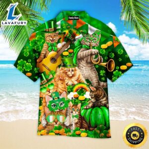 Cats Saint Patricks Day Aloha Hawaiian Shirts