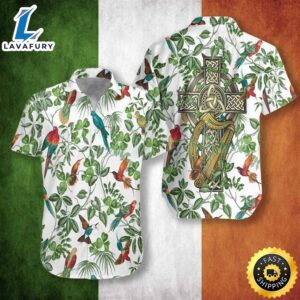 Celtic Cross Irish St. Patrick’s Trendy Hawaiian Shirt, Shamrock Shirt, Irish Day Trendy Hawaiian Shirt