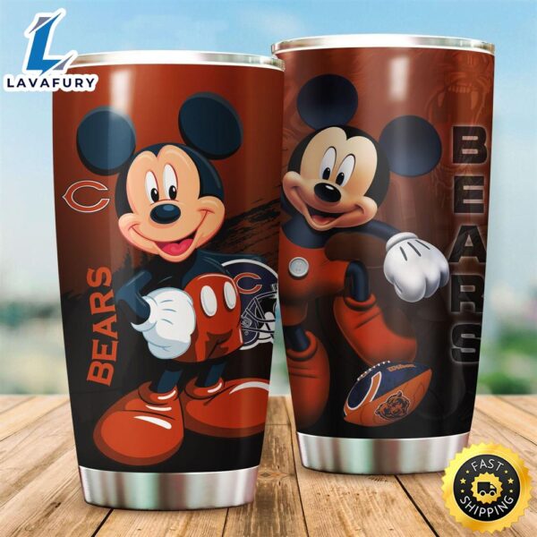 Chicago Bears Mickey Mouse NFL Football Teams Big Logo 13 Gift For Fan Travel Tumbler