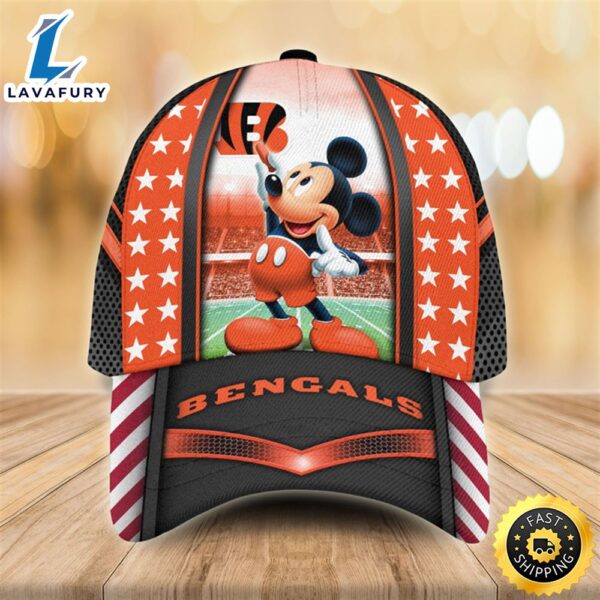 Cincinnati Bengals Mickey Mouse 3D Cap