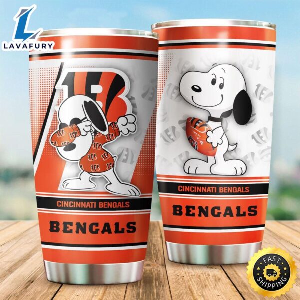 Cincinnati Bengals NFL And Snoopy  Football Teams Big Logo Gift For Fan Travel Tumbler