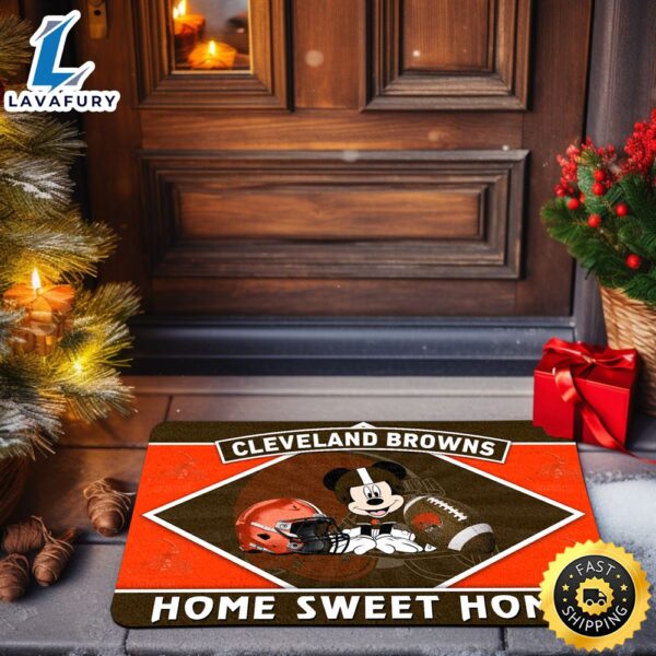 Cleveland Browns Doormat Sport Team And Mickey Mouse NFL Doormat