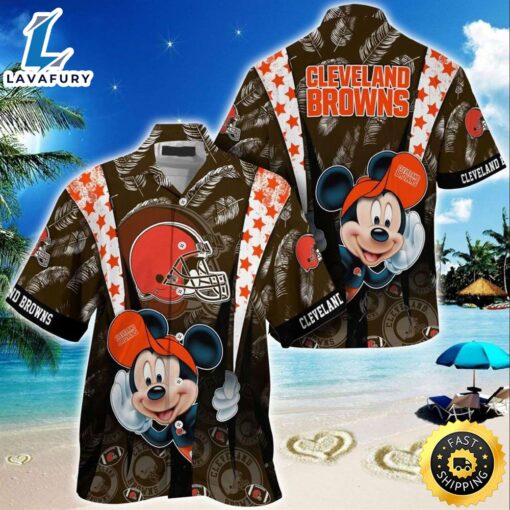 Cleveland Browns Mickey Mouse  NFL Hawaiian Shirt