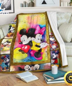 Colorful Mickey & Minnie Fleece Blanket Gift Idea Fans 1