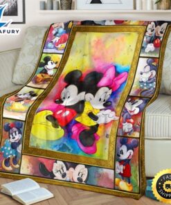 Colorful Mickey & Minnie Fleece Blanket Gift Idea Fans 2